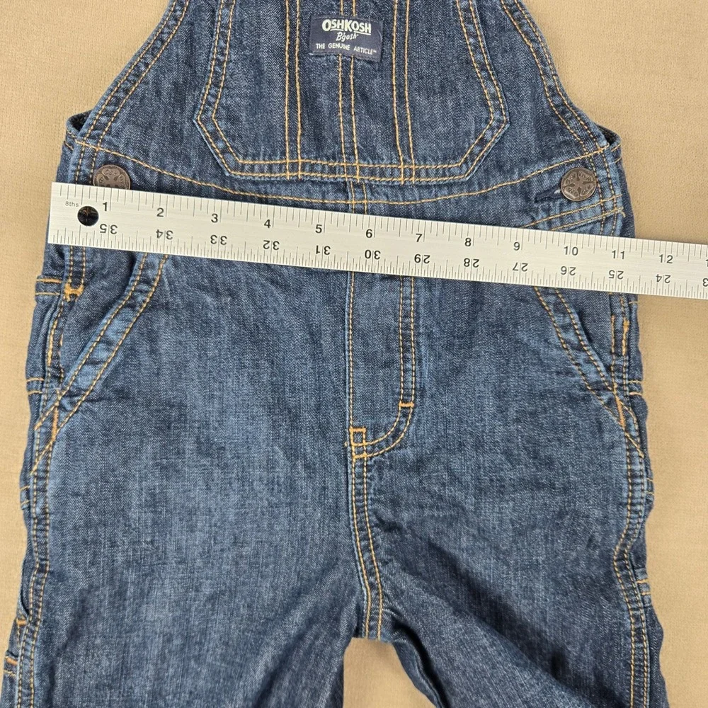 OshKosh B'gosh Toddler 3T Red Buffalo Plaid Flannel Lined Denim Overalls Dark